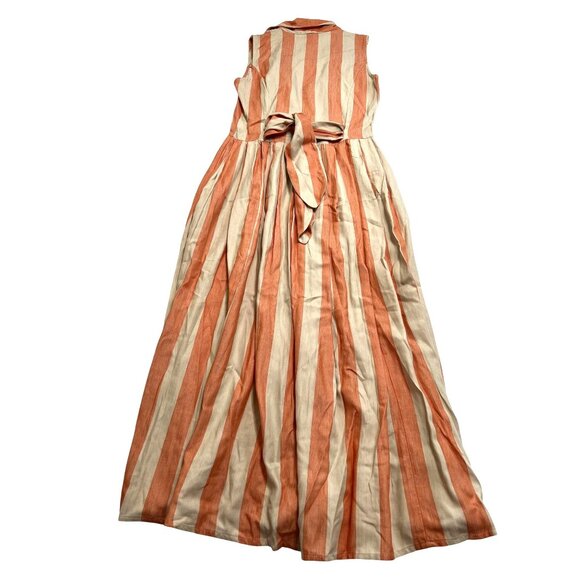 Maria de la Orden Celeste Dress in Orange Stripes - Picture 2 of 3